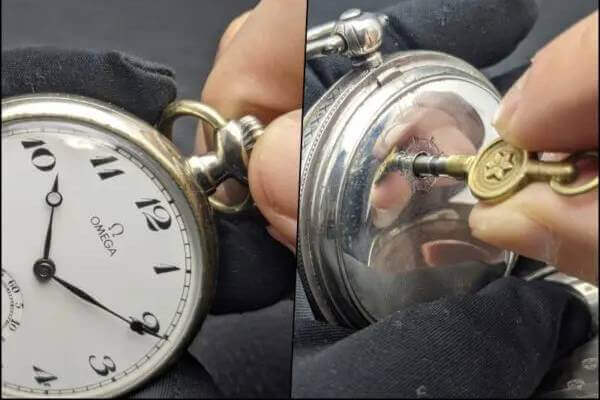 懐中時計のゼンマイの巻き方