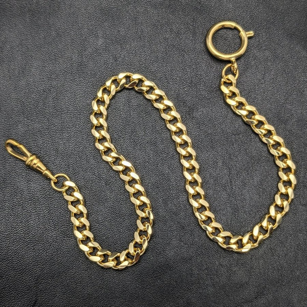 K24 gold plate pull ring type Albert chain Kihei link