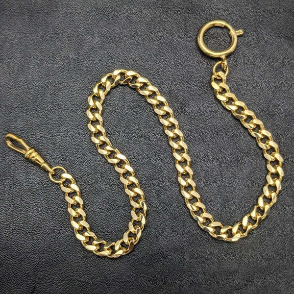 K24 gold plate pull ring type Albert chain Kihei link
