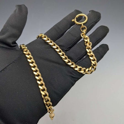 K24 gold plate pull ring type Albert chain Kihei link