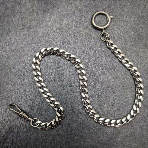 Black Hematite Plate Pull Ring Type Albert Chain Kihei Link