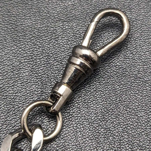 Black Hematite Plate Pull Ring Type Albert Chain Kihei Link