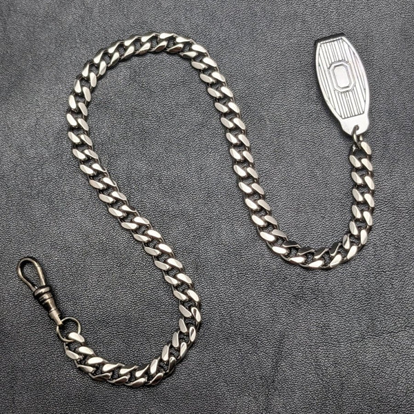 Black Hematite Plate Clip Type Albert Chain Kihei Link