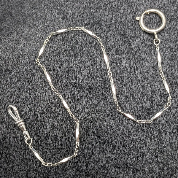 Sterling silver plate Pull ring type Albert chain Lightweight design link