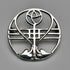Vintage Sterling Silver Mackintosh Rose Art Nouveau Round Brooch