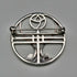 Vintage Sterling Silver Mackintosh Rose Art Nouveau Round Brooch