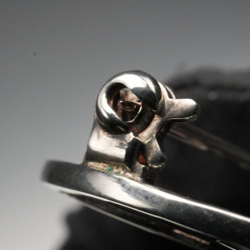Vintage Sterling Silver Mackintosh Rose Art Nouveau Round Brooch