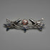 Vintage Pure Silver Enamel Brooch: Mackintosh Rose and Pair of Birds