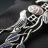 Vintage Pure Silver Enamel Brooch: Mackintosh Rose and Pair of Birds