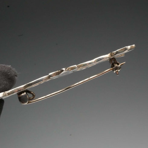 Vintage Pure Silver Enamel Brooch: Mackintosh Rose and Pair of Birds