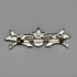Vintage Pure Silver Enamel Brooch: Mackintosh Rose and Pair of Birds