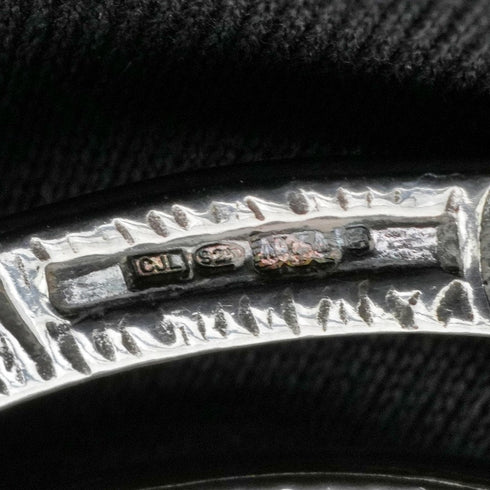 復古純銀麥金塔玫瑰新藝術風格圓形胸針附盒