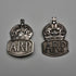 1938 British Vintage Sterling Silver ARP Warden Badge Pair by Royal Mint