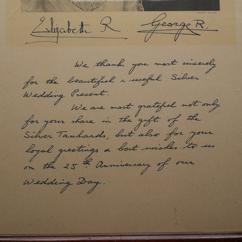 1948年 英国王室 ジョージ6世夫妻 銀婚式記念 額装フォトメッセージ