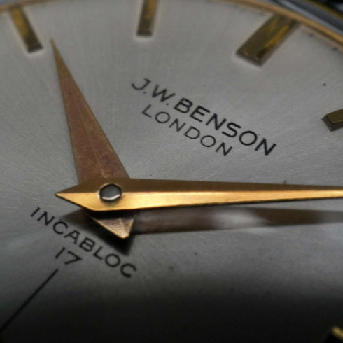 英國老式 J.W.Benson 男士機械錶 合金錶殼 17石 運行良好