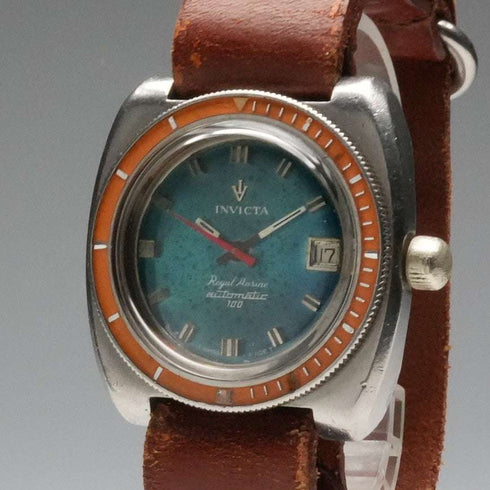 復古瑞士 INVICTA 潛水腕錶「Royal Marine」自動上鍊腕錶 運作良好