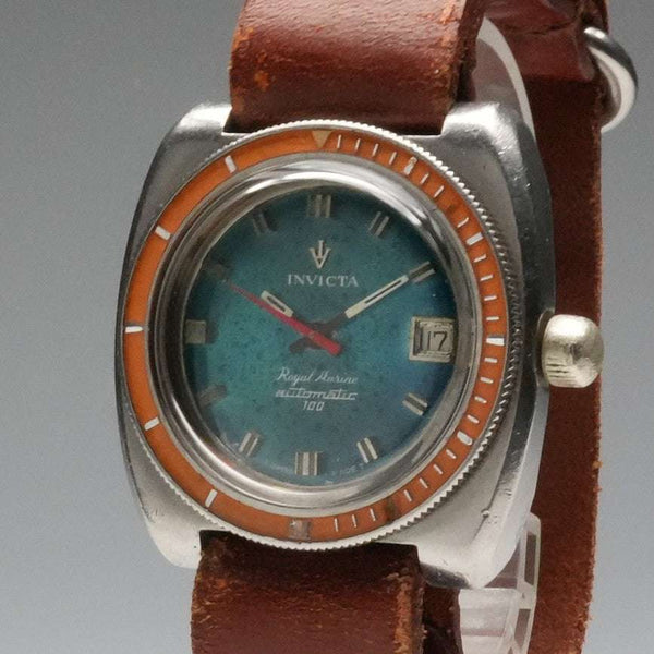 復古瑞士 INVICTA 潛水腕錶「Royal Marine」自動上鍊腕錶 運作良好