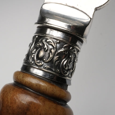 1898年頃 英国アンティーク アントラーハンドル フィッシュサーバーセット R.F. Mosley&Sons