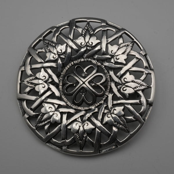 United Kingdom Vintage Sterling Silver Scottish Design Large Brooch by Malcolm Gray