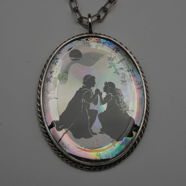 UK Vintage Romeo and Juliet Sterling Silver Pendant with Sterling Silver Chain
