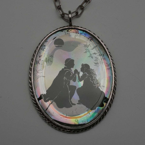 UK Vintage Romeo and Juliet Sterling Silver Pendant with Sterling Silver Chain