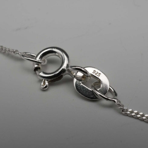 English Vintage Sterling Silver Locket Pendant with Sterling Silver Chain