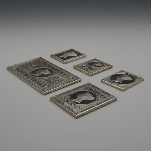 英國復古純銀維多利亞郵票複刻鑄錠組,共92.5克