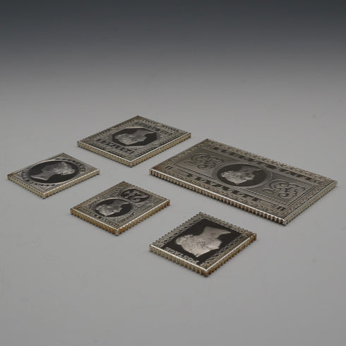 英國復古純銀維多利亞郵票複刻鑄錠組,共92.5克