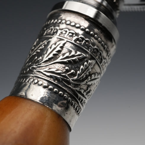 英國古董 純銀裝飾鹿角柄 放大鏡 Walker&Hall