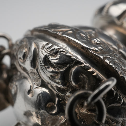 1890 Antique English Sterling Silver "Coral & Bell" Baby Rattle by George Unite