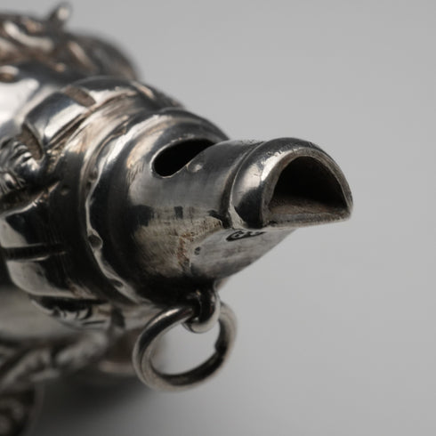 1890 Antique English Sterling Silver "Coral & Bell" Baby Rattle by George Unite