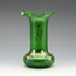 British Vintage Victorian Style Enamel-Decorated Green Glass Vase