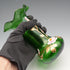 British Vintage Victorian Style Enamel-Decorated Green Glass Vase