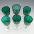 Vintage English Bristol Green Glass Liqueur Glasses, Set of 6