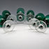 Vintage English Bristol Green Glass Liqueur Glasses, Set of 6