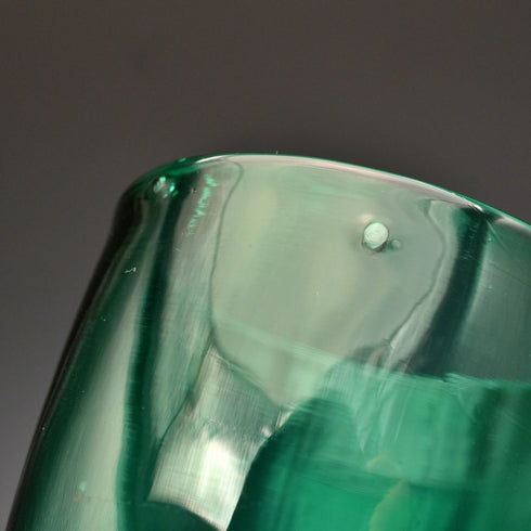 Vintage English Bristol Green Glass Liqueur Glasses, Set of 6