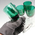 Vintage English Bristol Green Glass Liqueur Glasses, Set of 6