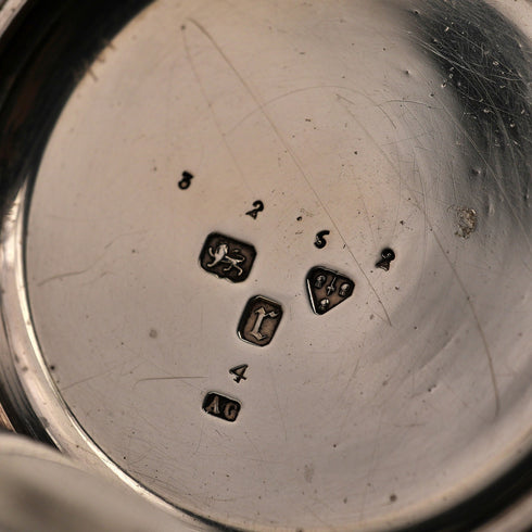 1880年 英國古董 裝飾錶盤 鑰匙上鍊 銀殼懷錶 可動 無指針(壞件)