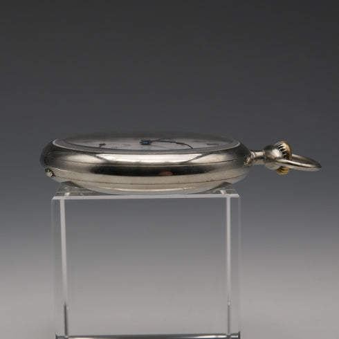 大約1916年 古董浪琴懷錶 薄型鍍銀錶殼 運行良好