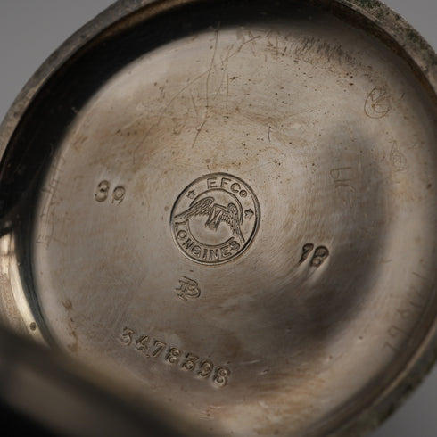 大約1916年 古董浪琴懷錶 薄型鍍銀錶殼 運行良好