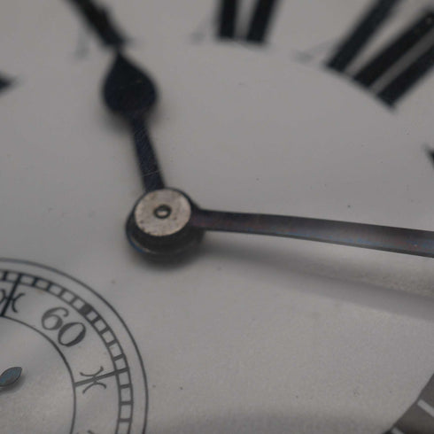Swiss Antique Goliath Pocket Watch, 66mm Diameter, Skeleton Back, Alloy Case, Good Working Condition