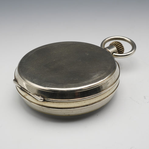 Swiss Antique Goliath Pocket Watch, 66mm Diameter, Skeleton Back, Alloy Case, Good Working Condition