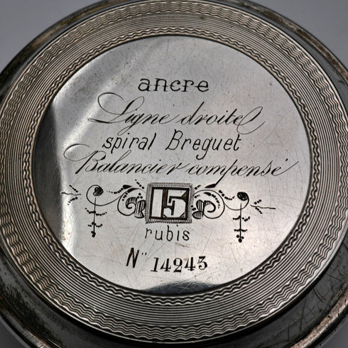 Swiss Antique Goliath Pocket Watch, 63mm Diameter, 800 Silver Case, Good Working Order