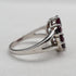UK Vintage Pink Garnet Floral Sterling Silver Ring (US Size 9.5)