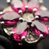 UK Vintage Pink Garnet Floral Sterling Silver Ring (US Size 9.5)