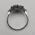 UK Vintage Blue Topaz Floral Sterling Silver Ring (US Size 9.5)