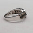 British Vintage Blue Diamond Wishbone-Shaped Sterling Silver Ring (US Size 8)