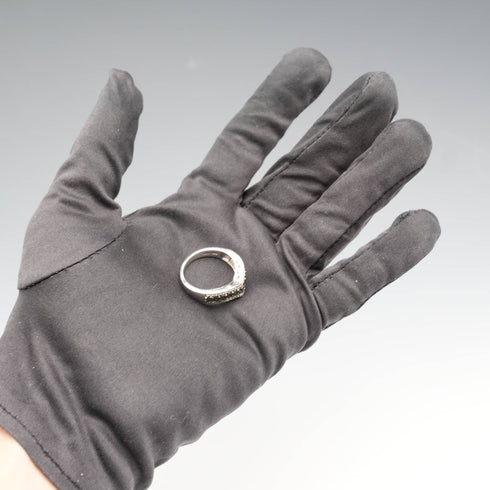 British Vintage Blue Diamond Wishbone-Shaped Sterling Silver Ring (US Size 8)