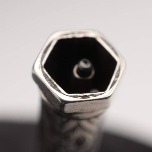 アンティーク シルバー製 アメジスト装飾 推進式ペンシル 89-118mm