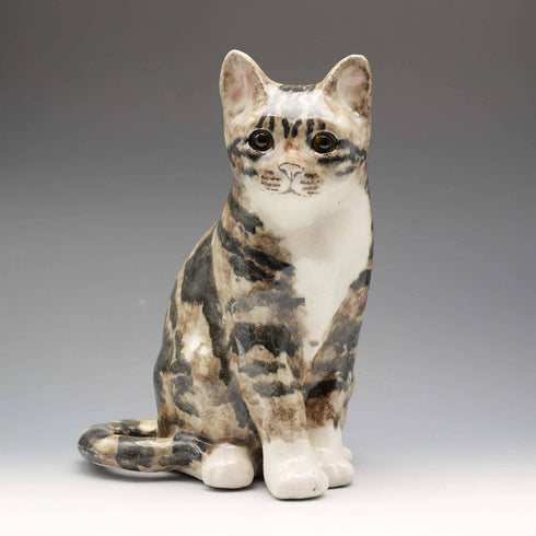 British Winstan Ray Kensington Cat Pheasant Pottery Figurine (Size 4)